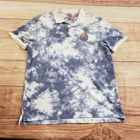 Nike Polo Shirt Men Large Blue White Golf Golfer Golfing Outdoors Tie Dye Adult* - Picture 1 of 14